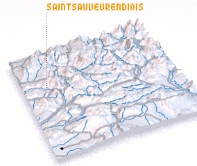 3d view of Saint-Sauveur-en-Diois