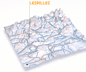 3d view of Les Pilles