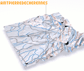 3d view of Saint-Pierre-de-Chérennes