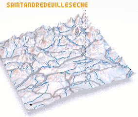 3d view of Saint-André-de-Villesèche