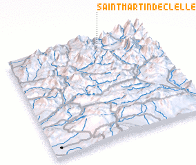 3d view of Saint-Martin-de-Clelles