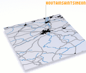 3d view of Houtain-Saint-Siméon