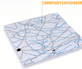 3d view of Champigny-sous-Varennes