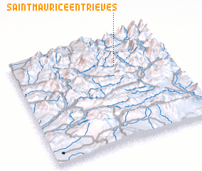 3d view of Saint-Maurice-en-Trièves