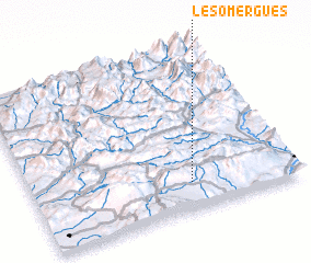 3d view of Les Omergues