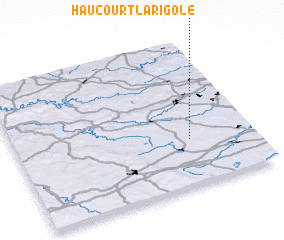 3d view of Haucourt-la-Rigole