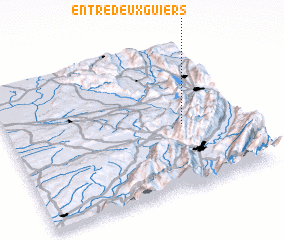 3d view of Entre-deux-Guiers