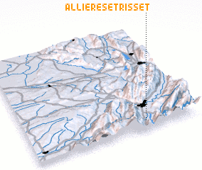 3d view of Allières-et-Risset