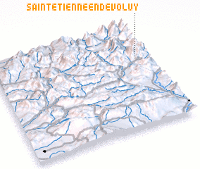 3d view of Saint-Étienne-en-Dévoluy