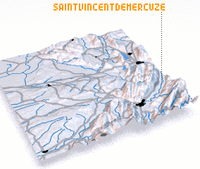 3d view of Saint-Vincent-de-Mercuze