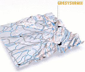 3d view of Grésy-sur-Aix