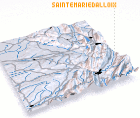 3d view of Sainte-Marie-dʼAlloix