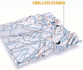 3d view of Challes-les-Eaux
