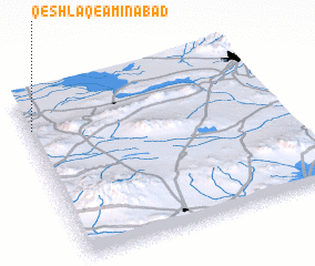 3d view of Qeshlāq-e Amīnābād