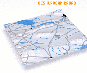 3d view of Qeshlāq-e Amīrābād