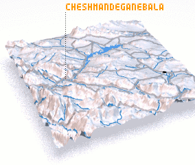 3d view of Cheshm Andegān-e Bālā