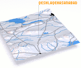 3d view of Qeshlāq-e Ḩasanābād