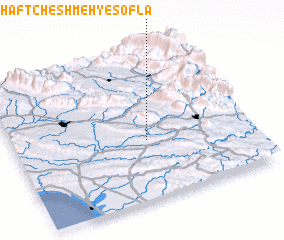 3d view of Haft Cheshmeh-ye Soflá