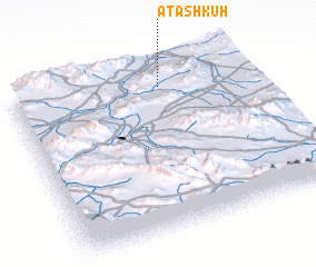 3d view of Ātash Kūh