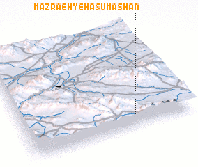 3d view of Mazra‘eh-ye Ḩasūm Ashan