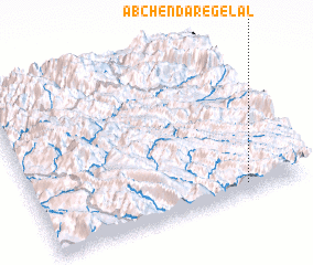 3d view of Āb Chendār-e Gelāl