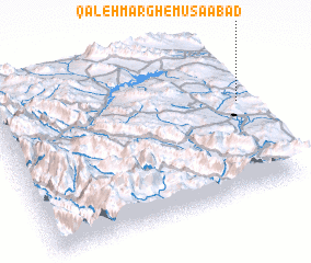 3d view of Qal‘eh Margh-e Mūsáābād