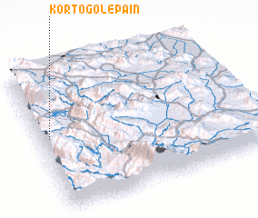 3d view of Kortogol-e Pā\