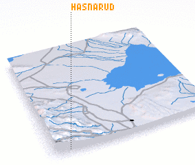 3d view of Ḩasnā Rūd