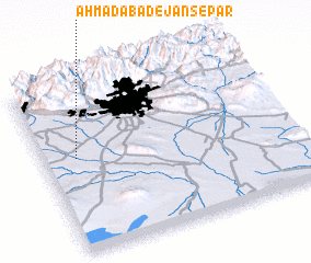 3d view of Aḩmadābād-e Jānsepār