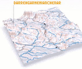 3d view of Darreh Garm-e Mīān Chenār