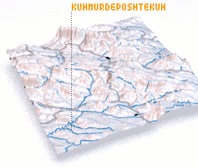 3d view of Kūh Mūrd-e Posht-e Kūh