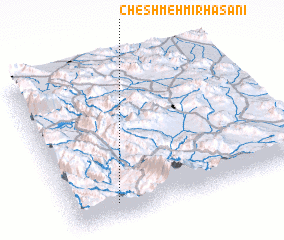 3d view of Cheshmeh Mīr Ḩasanī