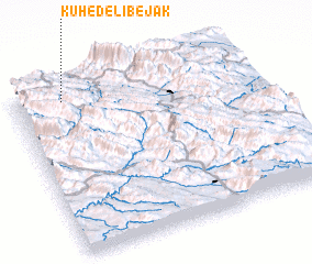 3d view of Kūh-e Delī Bejak