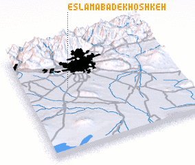 3d view of Eslāmābād-e Khoshkeh