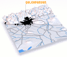 3d view of Qal‘eh Parvān