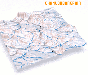 3d view of Cham Lombān-e Pā\