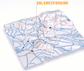 3d view of Qal‘eh Esfandīār