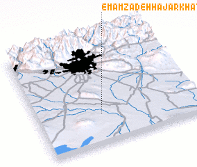 3d view of Emāmzādeh Ḩājar Khātūn