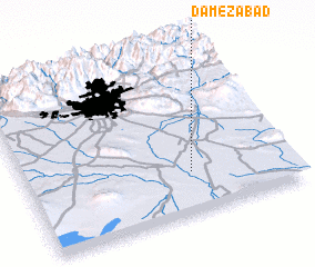 3d view of Damezābād