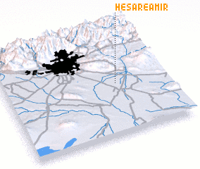 3d view of Ḩeşār-e Amīr