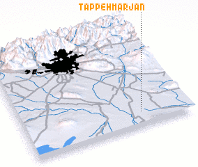 3d view of Tappeh Marjān