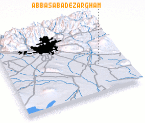 3d view of ‘Abbāsābād-e Ẕarghām