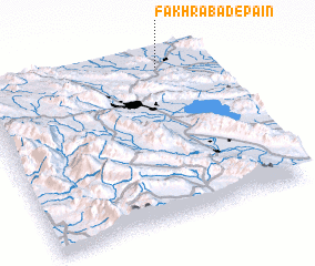 3d view of Fakhrābād-e Pāʼīn