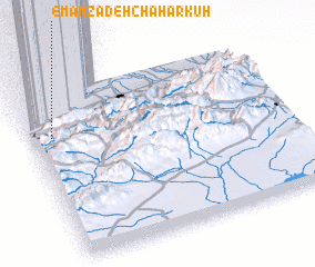 3d view of Emāmzādeh Chahār Kūh