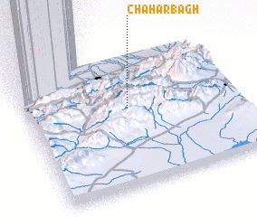 3d view of Chahār Bāgh