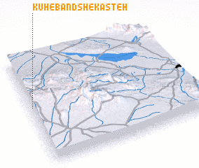 3d view of Kūh-e Band Shekasteh