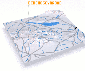 3d view of Deh-e Ḩoseynābād