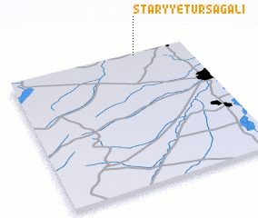 3d view of Staryye Tursagali