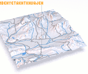 3d view of Tolombeh-ye Takht Khvājeh