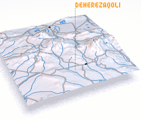 3d view of Deh-e Reẕāqolī